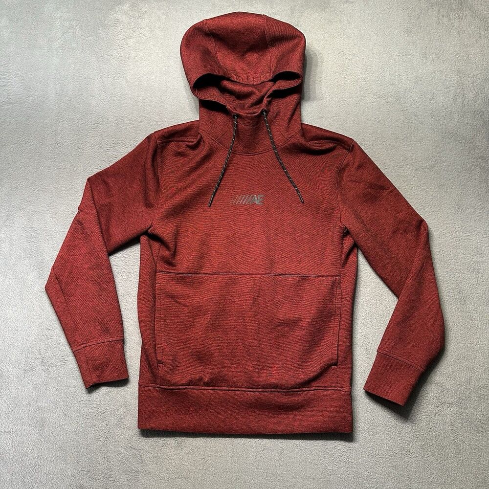 American Eagle Mens XS Pullover Hoodie Red Logo Pocket Athleisure EUC